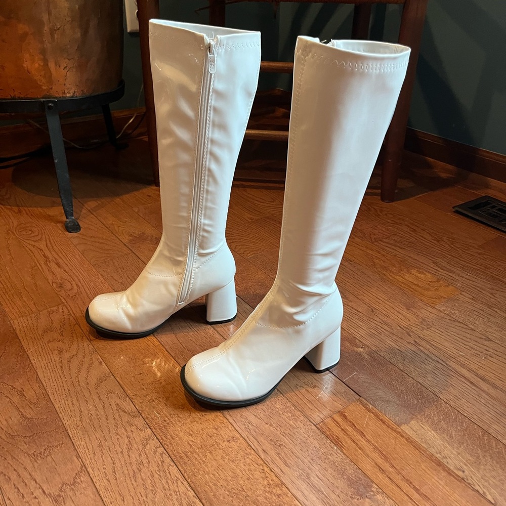 Women's White Knee-High Boots